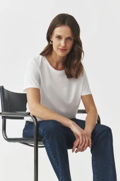 BAWEŁNIANY T-SHIRT OVERSIZE — CARLA