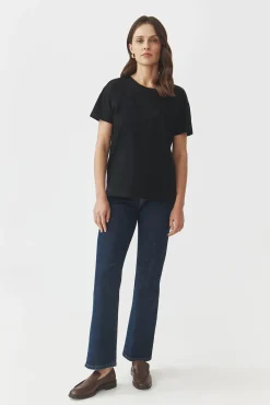 BAWEŁNIANY T-SHIRT OVERSIZE — CARLA