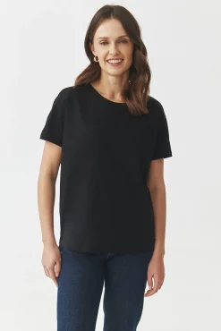 BAWEŁNIANY T-SHIRT OVERSIZE — CARLA