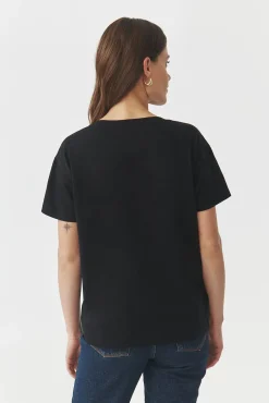 BAWEŁNIANY T-SHIRT OVERSIZE — CARLA