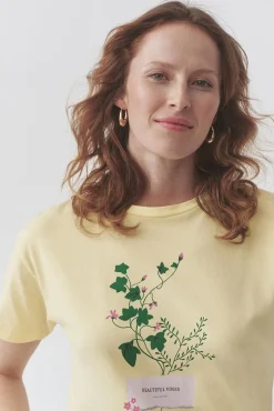 BAWEŁNIANY T-SHIRT Z KWIATOWYM NADRUKIEM — MALATI