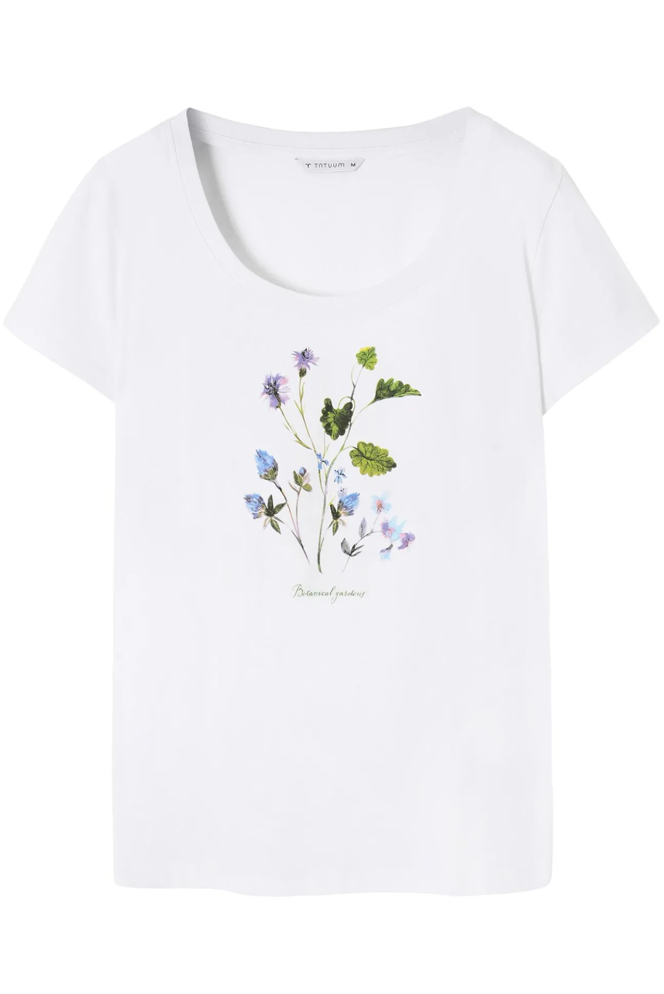 BAWEŁNIANY T-SHIRT Z KWIATOWYM NADRUKIEM - ANTONIA