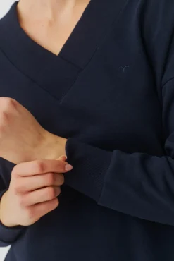 BLUZA DAMSKA Z DEKOLTEM W SEREK - FILIPPA