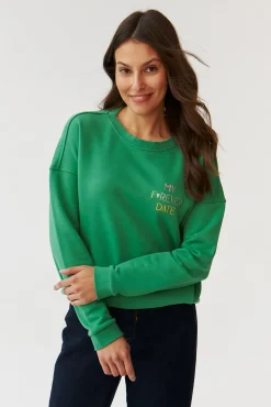 BLUZA DAMSKA Z HAFTOWANYM NAPISEM - GINGER