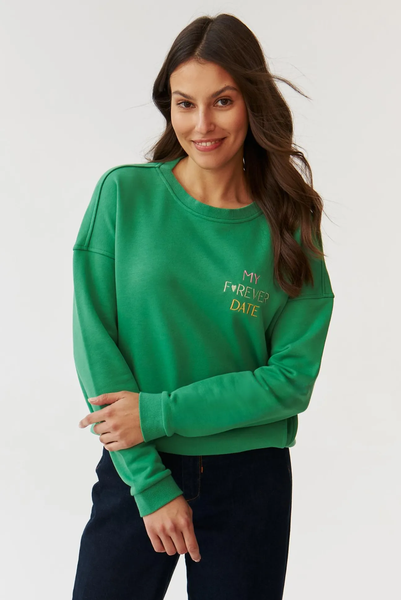 BLUZA DAMSKA Z HAFTOWANYM NAPISEM - GINGER