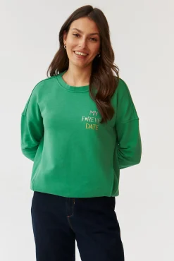 BLUZA DAMSKA Z HAFTOWANYM NAPISEM - GINGER