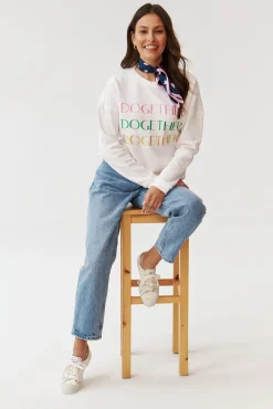 BLUZA DAMSKA Z HAFTOWANYM NAPISEM - GINGER