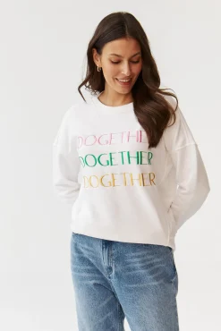 BLUZA DAMSKA Z HAFTOWANYM NAPISEM - GINGER