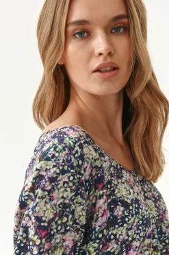 BLUZKA DAMSKA W PRINT KWIATOWY LINALIA