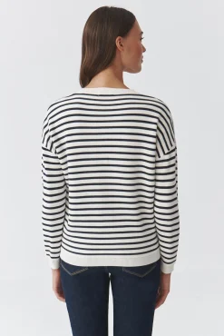 CASUALOWY SWETER DAMSKI W POPRZECZNE PASY — FANNY 1