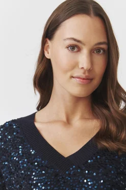 CEKINOWY SWETER DAMSKI O KROJU KAMIZELKI — ICOMA