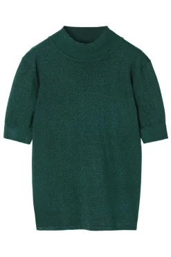 DAMSKI SWETER Z GOLFEM I POŁYSKUJĄCĄ PRZĘDZĄ — LU 2
