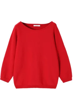 DAMSKI SWETER Z OZDOBNYMI KULECZKAMI — PERLO