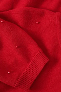 DAMSKI SWETER Z OZDOBNYMI KULECZKAMI — PERLO