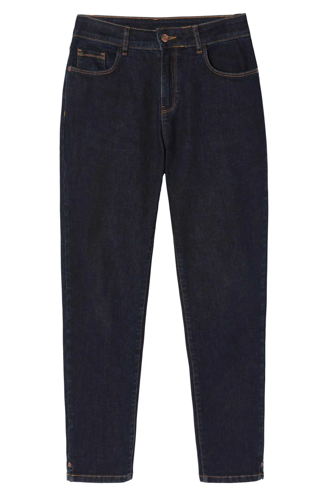 DAMSKIE SPODNIE TYPU RURKI Z CIEMNEGO DENIMU - RENA