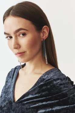 ELEGANCKIE WISZĄCE KOLCZYKI Z OZDOBNYM SZKIEŁKIEM - MONI