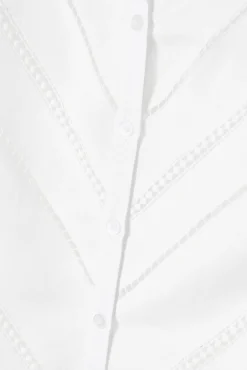 LNIANO-WISKOZOWA KOSZULA Z HAFTAMI - CASSIA