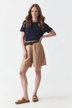 LNIANO-WISKOZOWE SZORTY Z WYSOKIM STANEM - LIANO