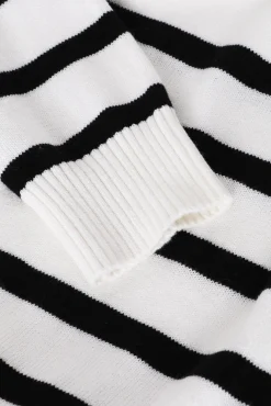 LUŹNY SWETER DAMSKI W PASKI Z GOLFEM PASOLI