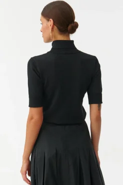 METALIZUJĄCY SWETER DAMSKI Z GOLFEM LU