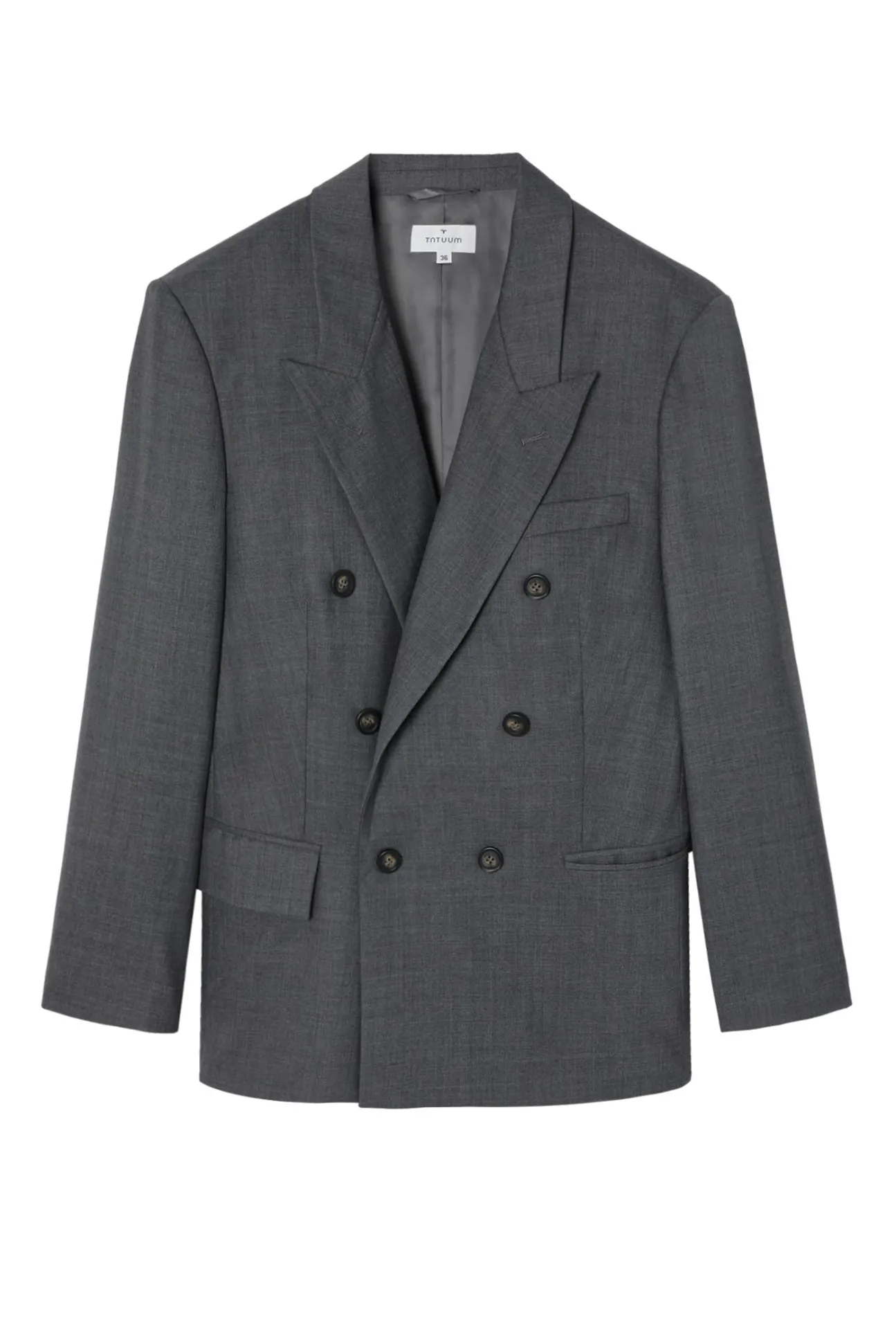 OVERSIZOWY ŻAKIET DWURZĘDOWY Z OZDOBNYMI KLAPAMI - ERME