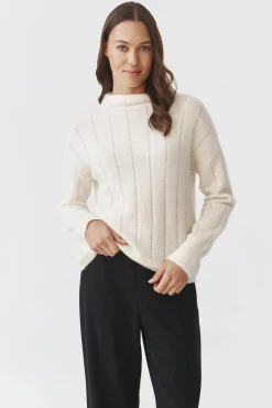OVERSIZOWY SWETER DAMSKI Z GOLFEM — PEARL