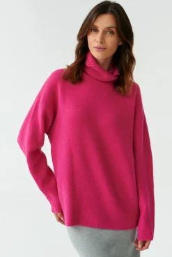 OVERSIZOWY SWETER DAMSKI Z GOLFEM WAMKO 1