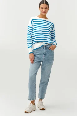 OVERSIZOWY SWETER DAMSKI W PASKI - MIRO