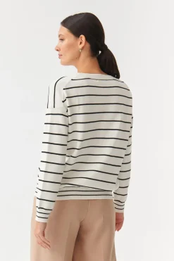 OVERSIZOWY SWETER DAMSKI W PASKI ASOKO