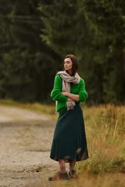 PLISOWANA SPÓDNICA MIDI Z GRUBEJ DZIANINY — WOTO
