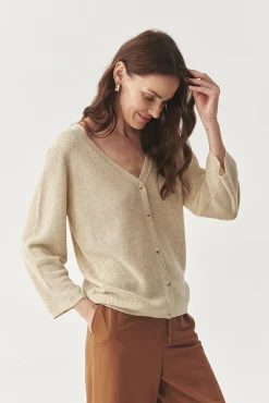 PRZEWIEWNY KARDIGAN Z LNEM - ESTIKA