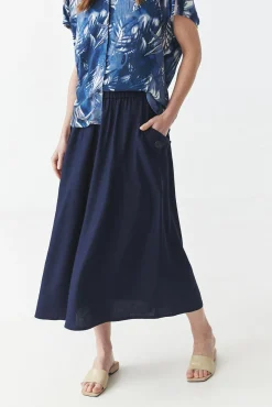 ROZKLOSZOWANA SPÓDNICA Z LNEM I WISKOZĄ - MILA
