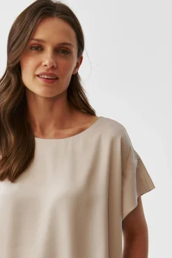 SATYNOWA BLUZKA DAMSKA O KROJU OVERSIZE - IRMINA