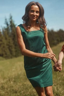 STYLOWA TKANINOWA SUKIENKA BEZ RĘKAWÓW - ROKNA 1