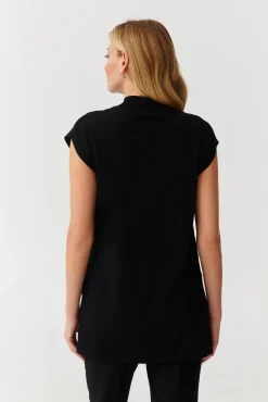 STYLOWY SWETER DAMSKI BEZRĘKAWNIK - LENO
