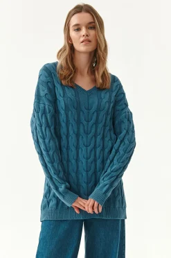 SWETER DAMSKI W OZDOBNE WARKOCZE NENE