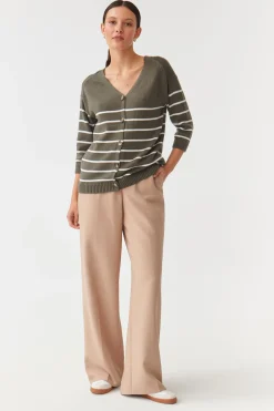 SWETER DAMSKI W PASKI Z GUZIKAMI SARE