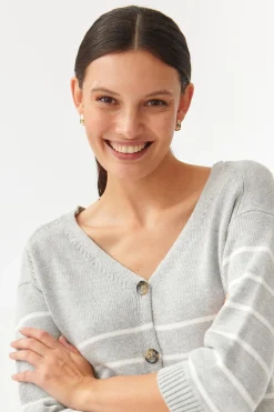 SWETER DAMSKI W PASKI Z GUZIKAMI SARE
