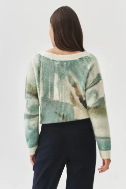 SWETER DAMSKI Z ABSTRAKCYJNYM NADRUKIEM - STACY
