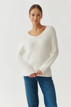 SWETER DAMSKI Z DEKOLTEM W SEREK - BORI