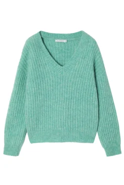 SWETER DAMSKI Z DEKOLTEM W SEREK — ASPEN