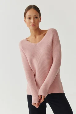 SWETER DAMSKI Z DEKOLTEM W SEREK - BORI