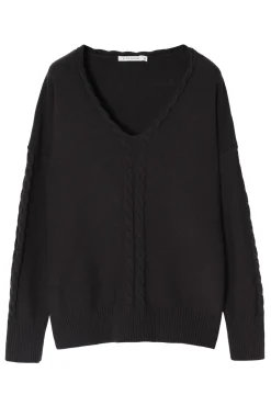 SWETER DAMSKI Z DEKOLTEM W SEREK POLI