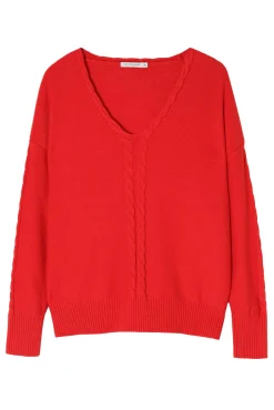 SWETER DAMSKI Z DEKOLTEM W SEREK POLI