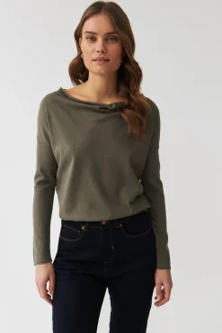 SWETER DAMSKI Z DEKOLTEM TYPU WODA - LIVO