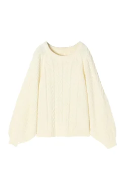SWETER DAMSKI Z FANTAZYJNYM SPLOTEM SAMOLO