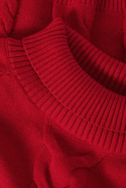 SWETER DAMSKI Z GOLFEM I STRUKTURALNYM WZOREM — EVEREST 1