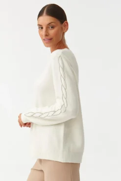 SWETER DAMSKI Z OZDOBNYMI RĘKAWAMI SYLVI
