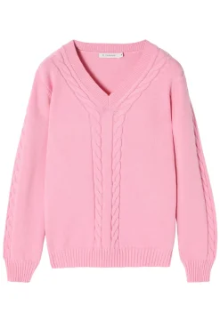 SWETER DAMSKI Z WARKOCZOWYM SPLOTEM - WIRA