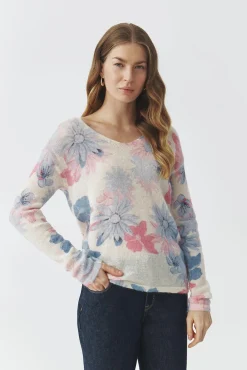 SWETER Z KWIATOWYM NADRUKIEM — SOLO